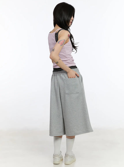 Gothic Lettering Oversized Shorts CA506