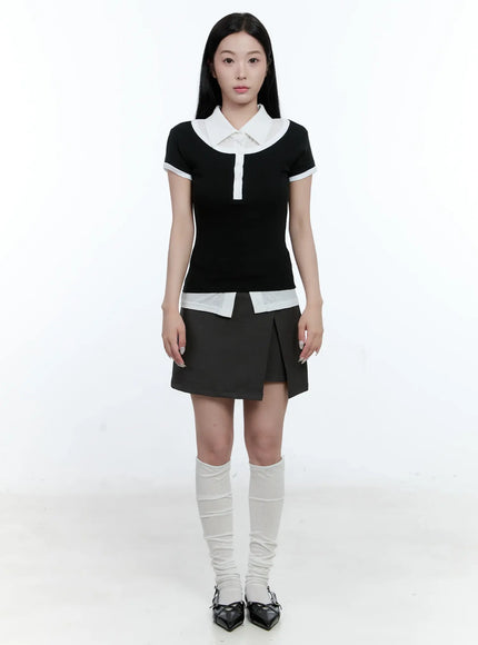 collared-puff-sleeve-button-down-blouse-cl530