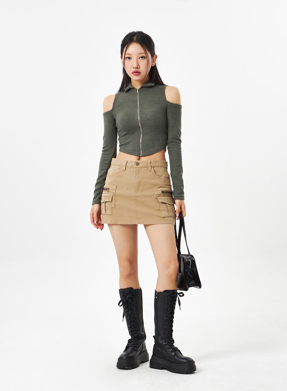 Mid-Rise Cargo Mini Skirt CA313