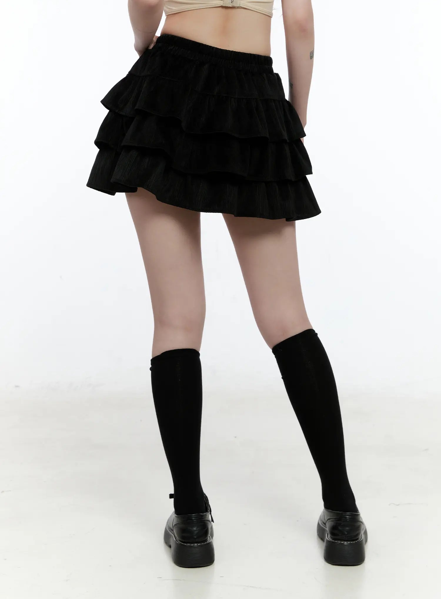 layered-velvet-mini-skirt-cn517