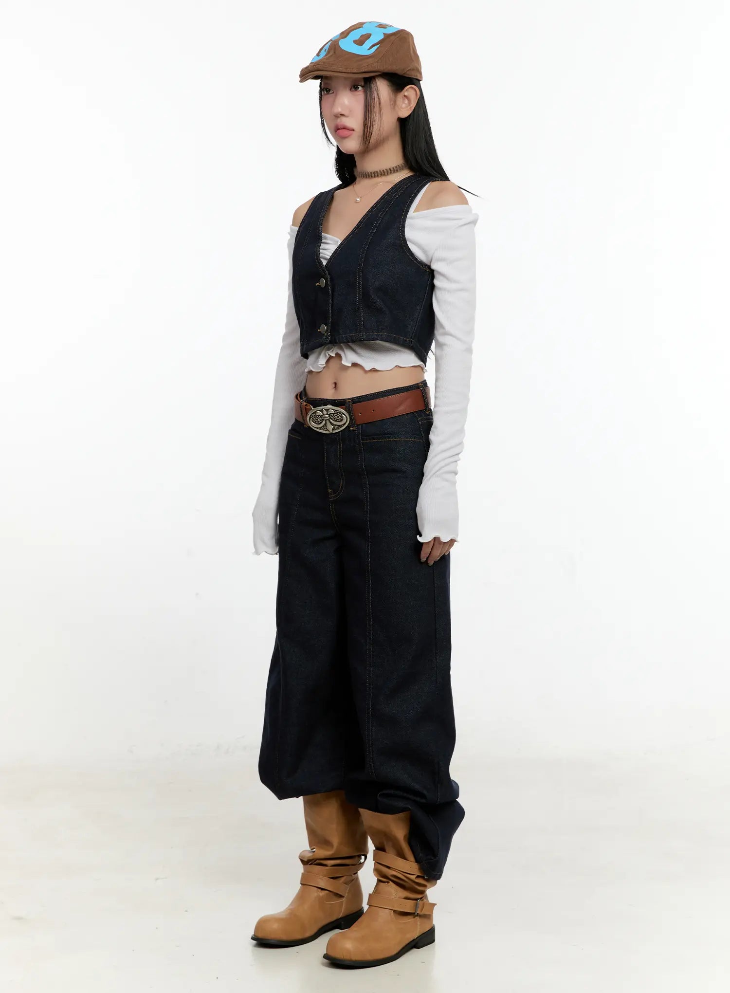 non-fade-button-denim-crop-vest-cn506