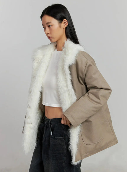 Faux Fur Trim Hunter Jacket IJ502