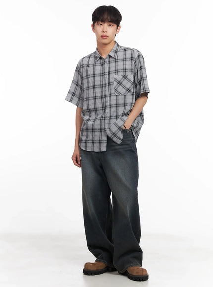 mens-short-sleeve-flannel-shirt-iu519