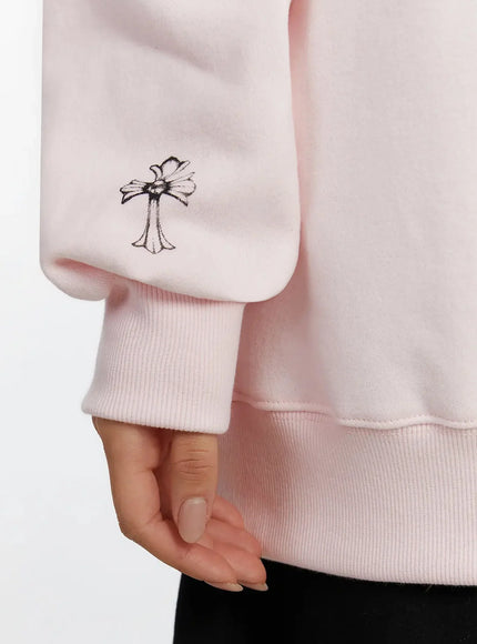 Off-Shoulder Graphic Sweatshirt ID525