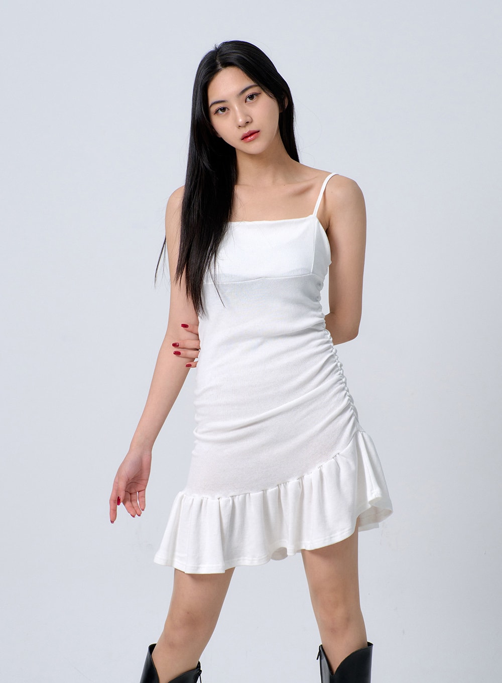 Thin Strap Frill Mini Dress BJ331