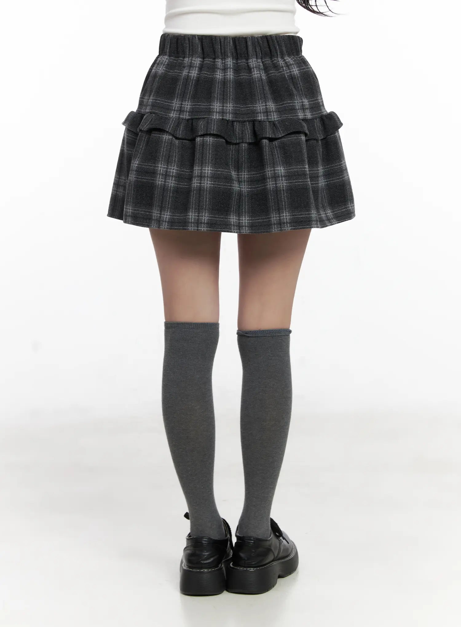 plaid-tiered-mini-skirt-cn527