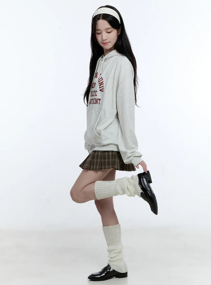 University Print Oversized Hoodie CG514