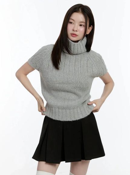 Chic Turtleneck Short Sleeve Sweater ID526