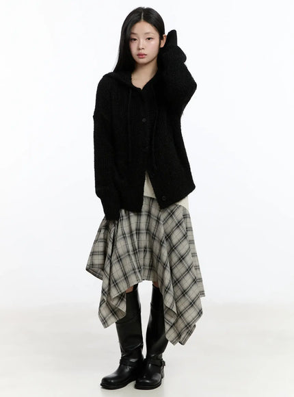 plaid-layered-asymmetric-skirt-f516
