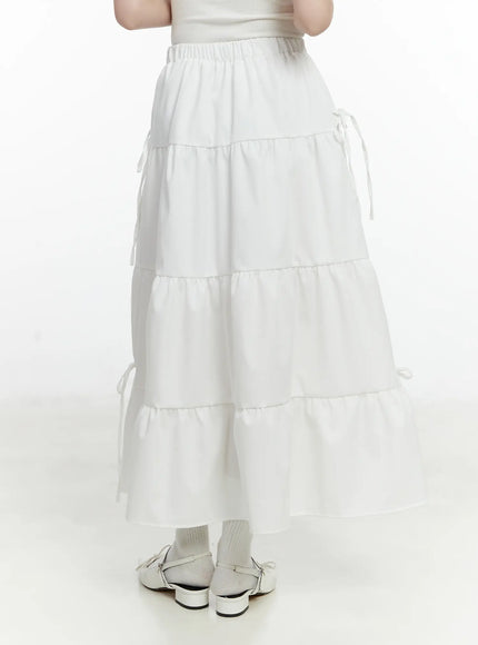 Elegant Ribbon Maxi Skirt F502