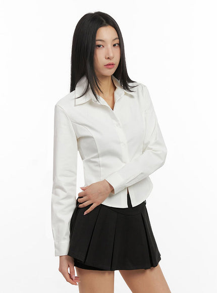 Classic Buttoned Slim-Fit Collared Shirt IJ503