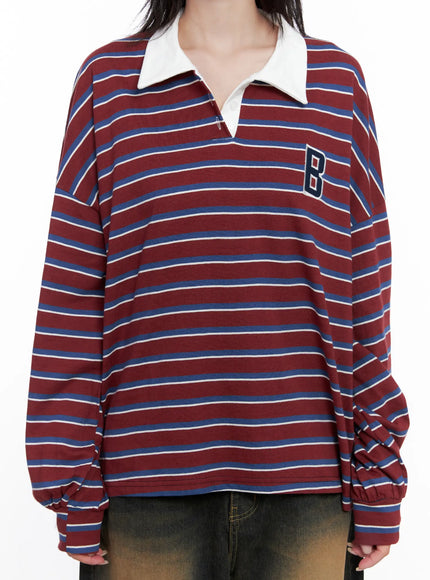 Striped Polo Long Sleeve Shirt CS526