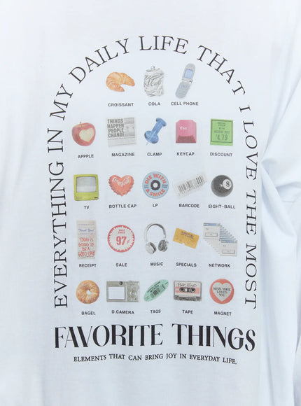 Oversized Graphic Print Long Sleeve Tee CG513