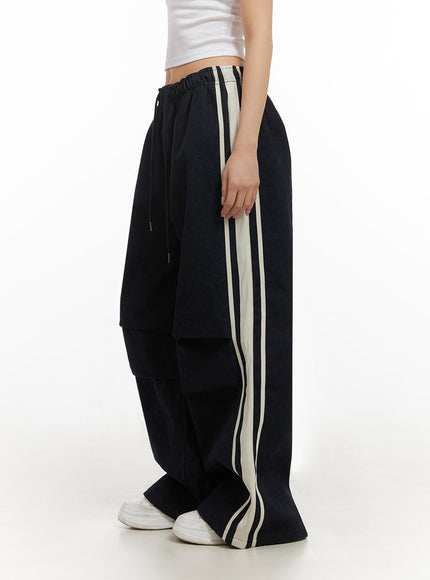 Striped Trackpants with Adjustable Waist IJ503