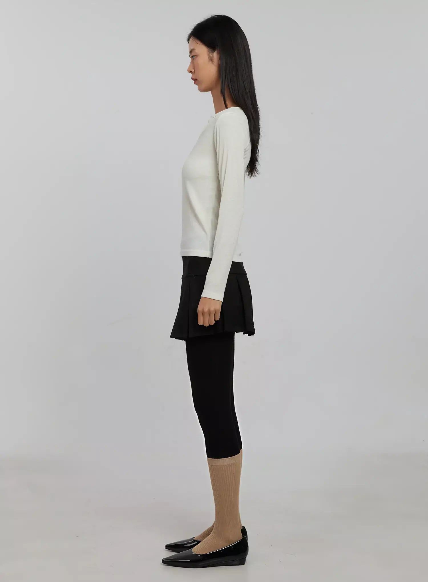 Pleated Mini Skirt IJ509