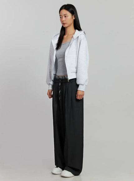 Relaxed Fit Wide-Leg Trousers IJ502