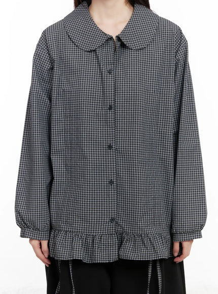 oversized-checkered-drawstring-shirt-cm531