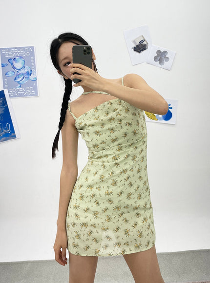 Unbalanced Strap Mini Dress CY308