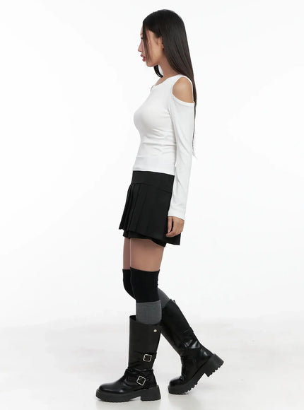 Cut-Out Ribbed Off-Shoulder Top IG527