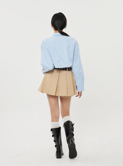Pocket Pleated Mini Skirt BF315