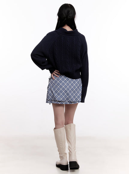 plaid-mini-skirt-with-ribbon-straps-cm526