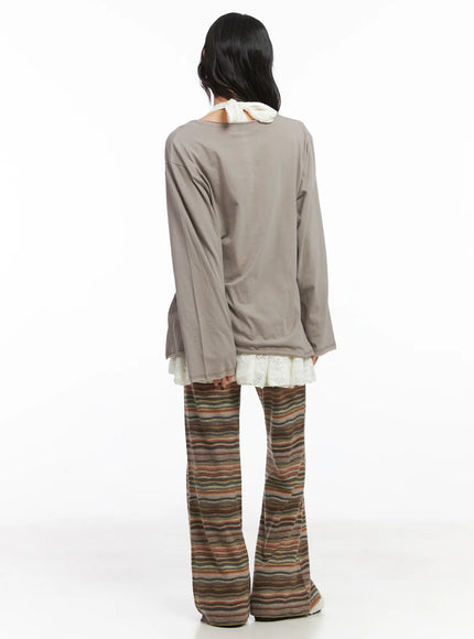 Striped Flare Lounge Pants CD531
