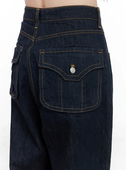 Rowyn Wide Leg Jeans with Pocket Detail CF523