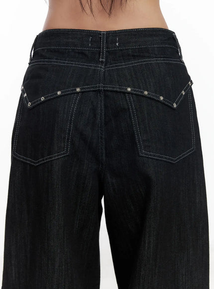 Violet Studded Baggy Jeans CJ530