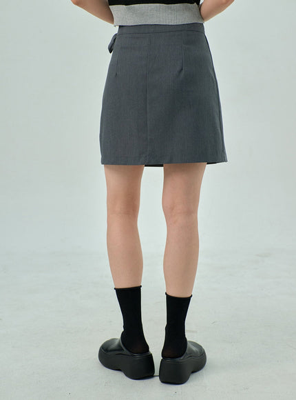 Wrapped Pleated Mini Skirt OY315