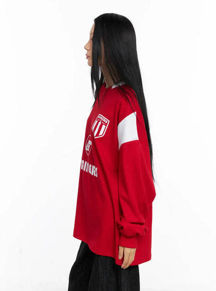 Oversized Graphic Jersey Sweatshirt CS509