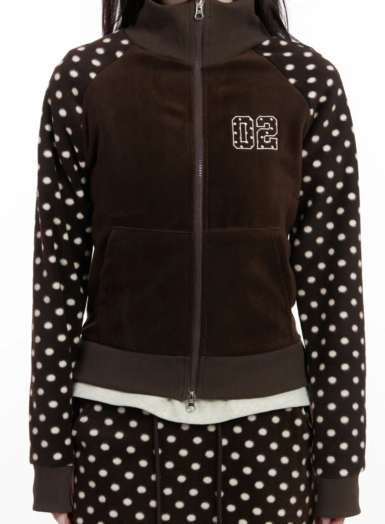 fleece-polka-dot-track-zip-up-cn527