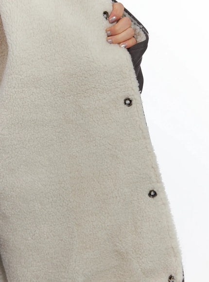 Oversized Suede Shearling Jacket IN528