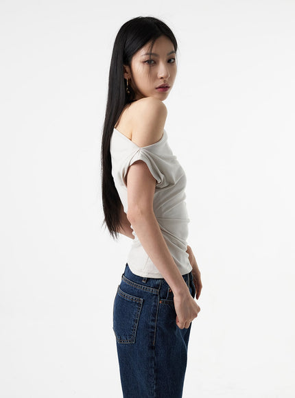 Cowl Neck Off-Shoulder Tee IA325