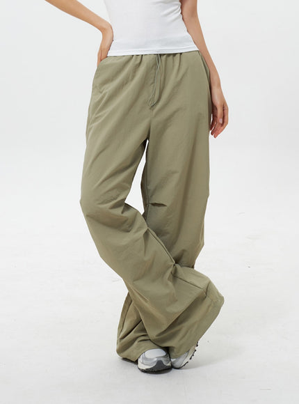 Nylon Wide Track Pants IY311