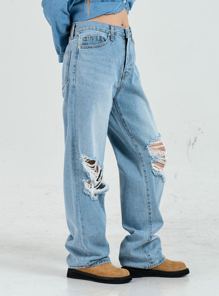 Ripped Maxi Denim Pants Unisex CO14