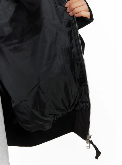 Oversized Zipper Bomber Jacket IG528