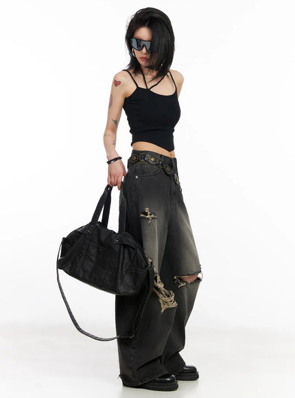 Quincy Distressed Baggy Jeans CF527