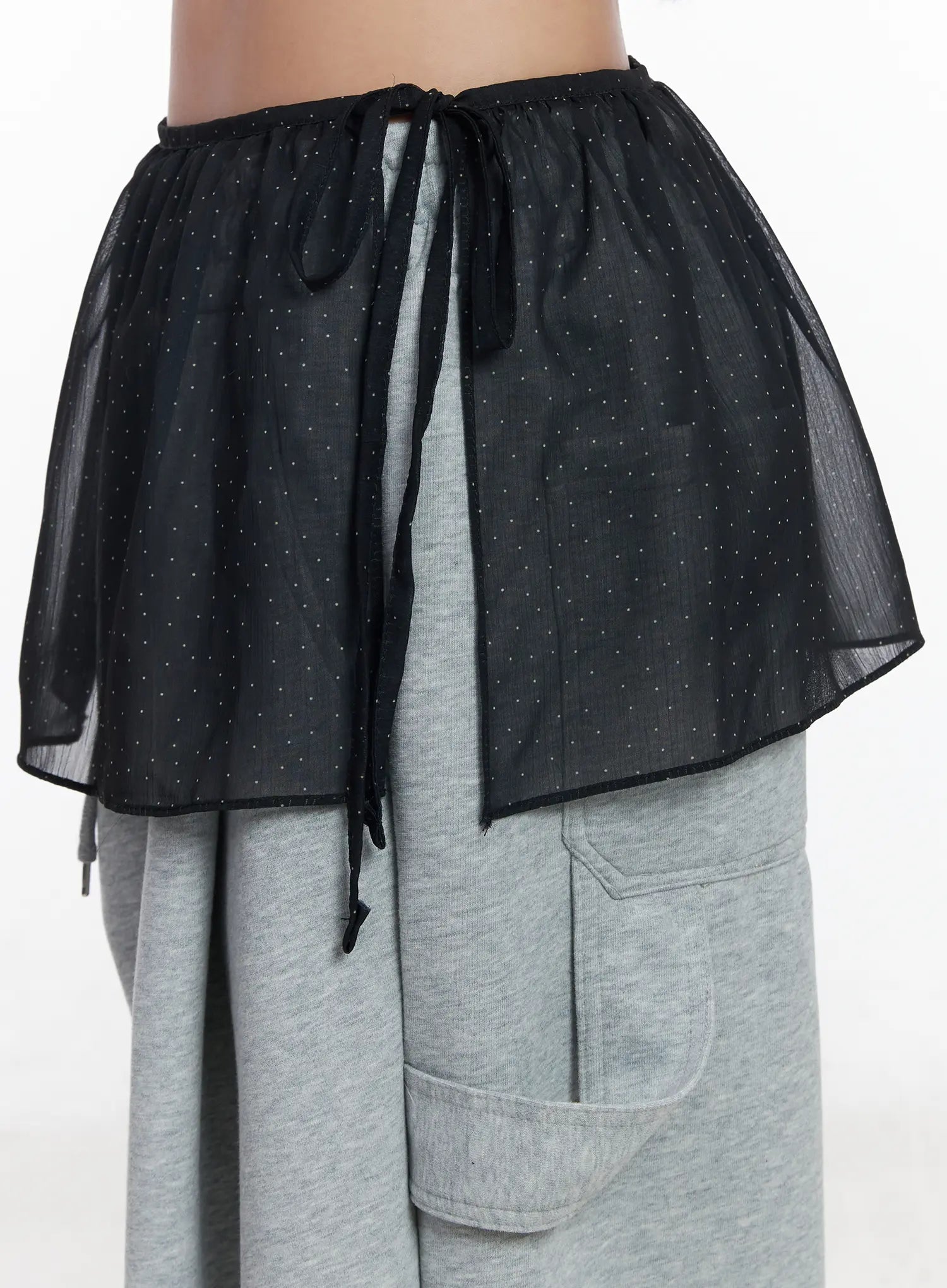 Sheer Polda Dot Mini Wrap Skirt CJ530