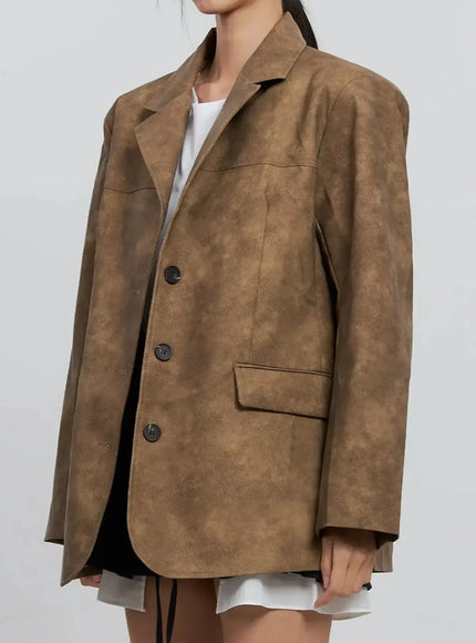 Matte Faux-Leather Jacket IS516