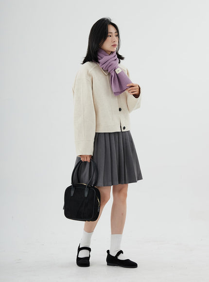 Hidden Button Short Coat ON07