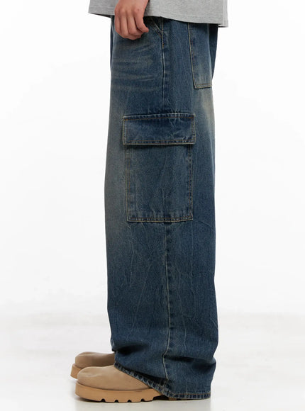 mens-wide-leg-cargo-denim-jeans-il518