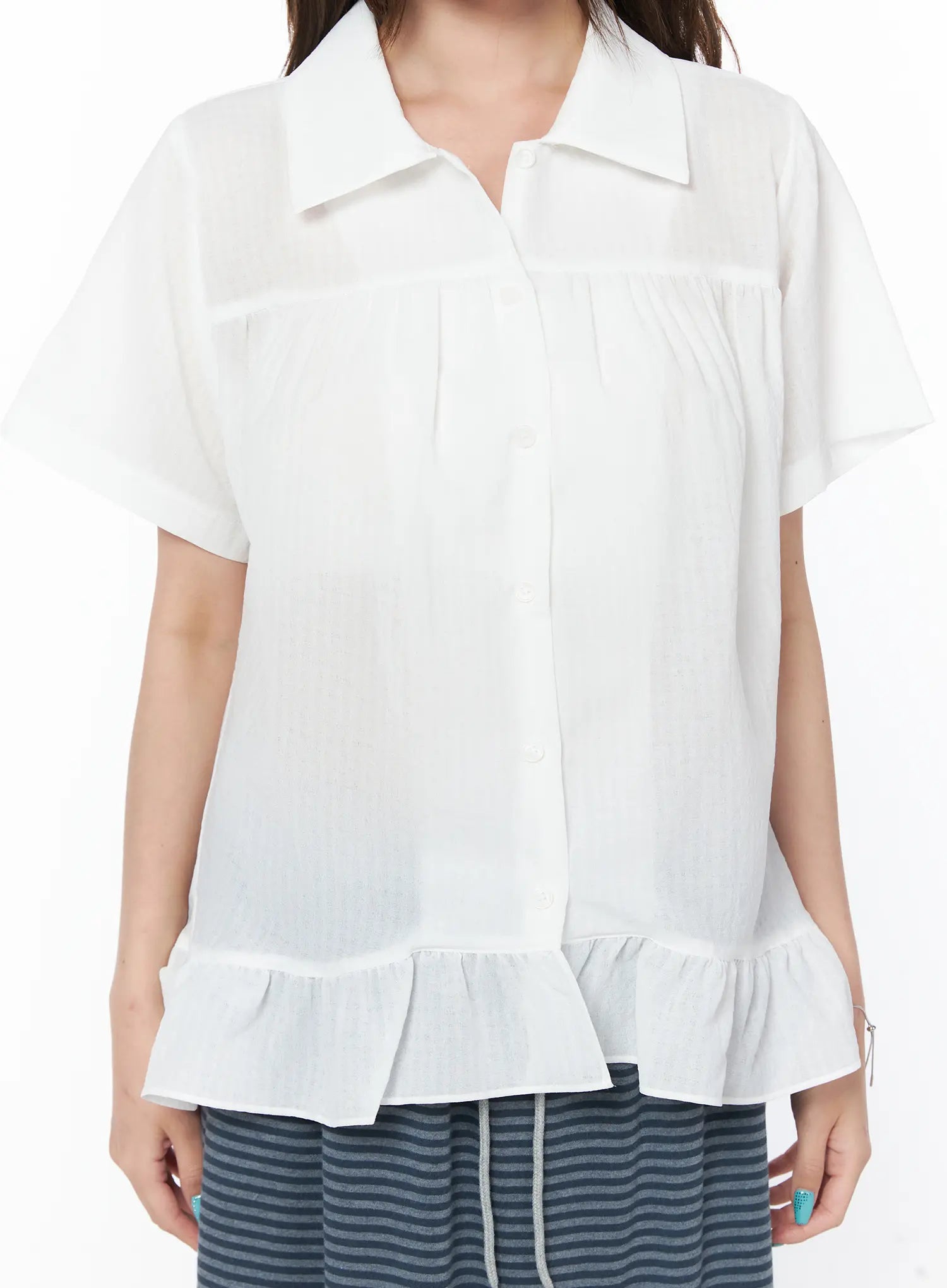 ruffle-hem-short-sleeve-shirt-cy529