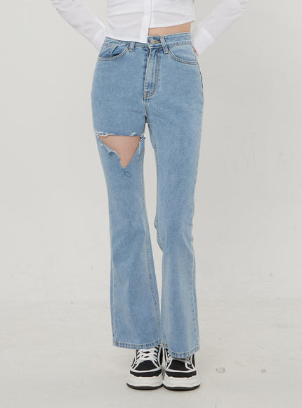 Ripped Bootcut Jeans BF306