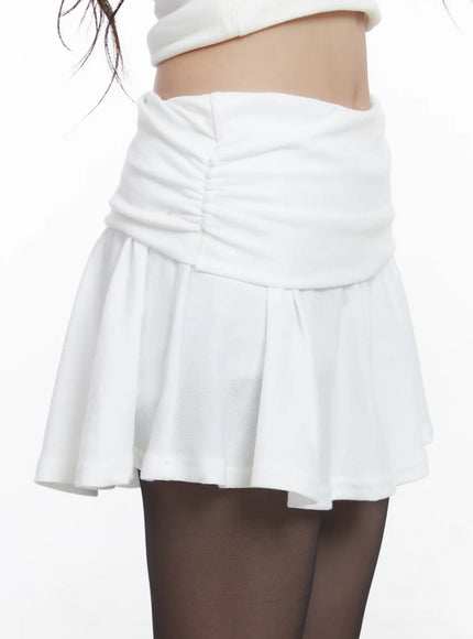 shirred-flare-mini-skirt-cj527