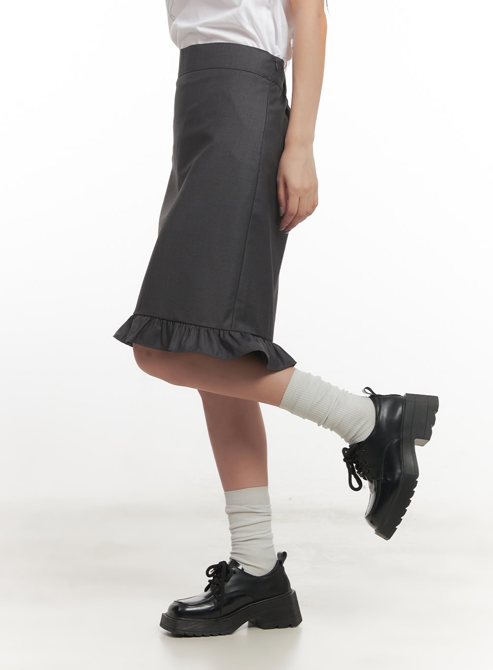 frill-straight-fit-midi-skirt-cf526