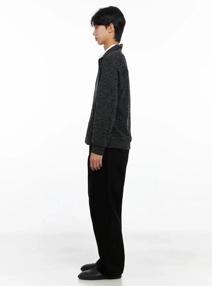 Men's Button-Up Collar Knit Cardigan IO516