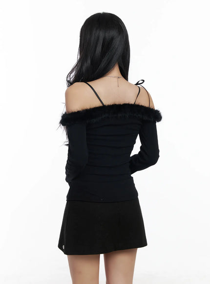 faux-fur-off-shoulder-long-sleeve-top-cj515