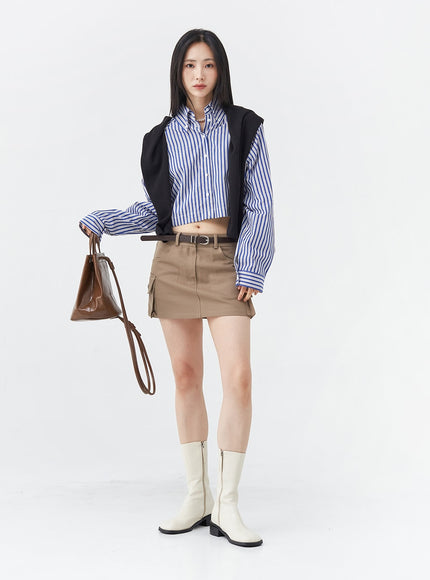 Low-Rise Pocket Cargo Mini Skirt OG18