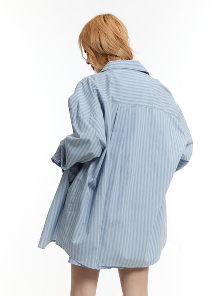 striped-buttoned-oversized-collared-shirt-cy505