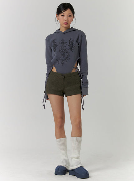 low-rise-mini-shorts-cd318 / Dark green